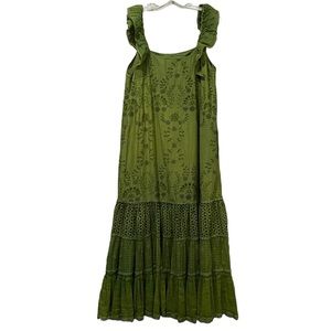 Payal Jain 8 Anthropologie Fallon Tiered Floral Eyelet Maxi Rare Color Dress O